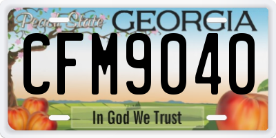 GA license plate CFM9040