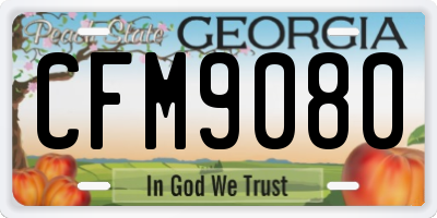 GA license plate CFM9080