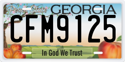GA license plate CFM9125