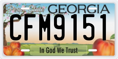 GA license plate CFM9151