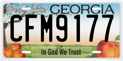 GA license plate CFM9177