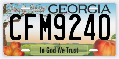 GA license plate CFM9240
