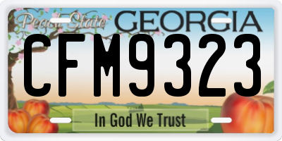GA license plate CFM9323