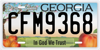 GA license plate CFM9368