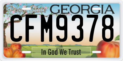 GA license plate CFM9378