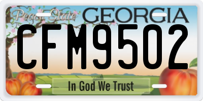 GA license plate CFM9502