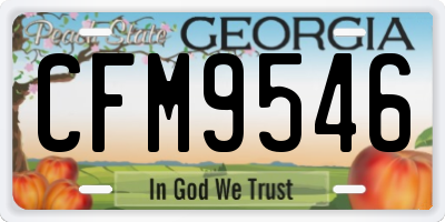 GA license plate CFM9546