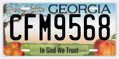 GA license plate CFM9568