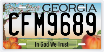 GA license plate CFM9689