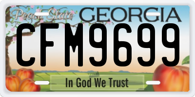 GA license plate CFM9699