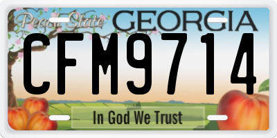 GA license plate CFM9714