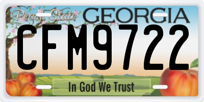 GA license plate CFM9722