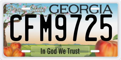 GA license plate CFM9725