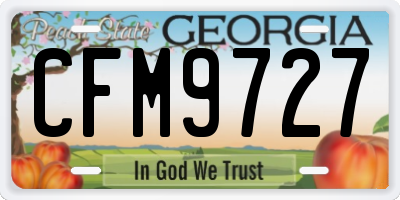 GA license plate CFM9727