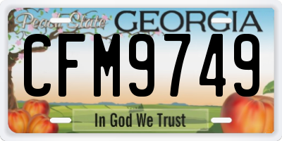 GA license plate CFM9749