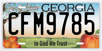 GA license plate CFM9785