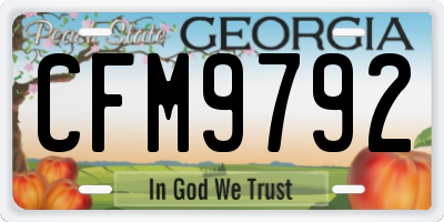 GA license plate CFM9792