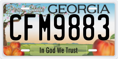 GA license plate CFM9883