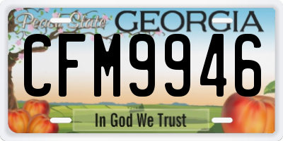 GA license plate CFM9946