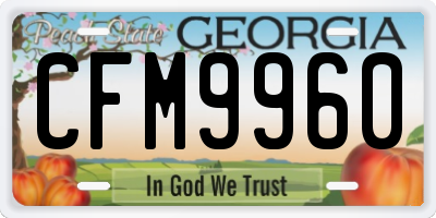 GA license plate CFM9960