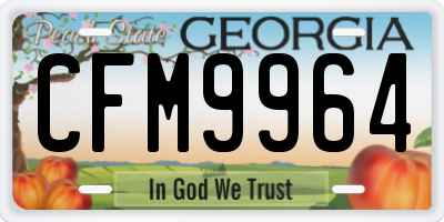 GA license plate CFM9964