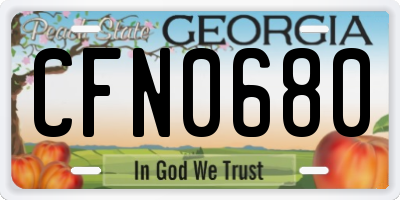GA license plate CFN0680