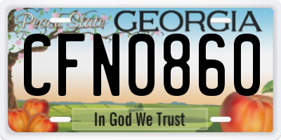 GA license plate CFN0860