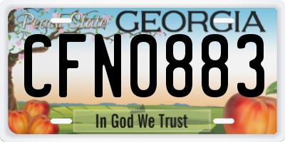 GA license plate CFN0883