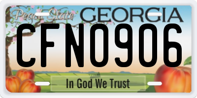 GA license plate CFN0906