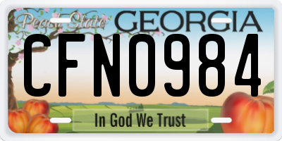 GA license plate CFN0984