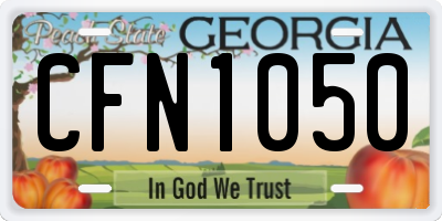GA license plate CFN1050