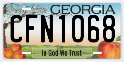 GA license plate CFN1068