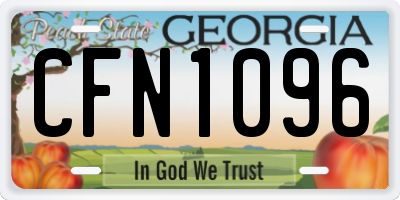 GA license plate CFN1096