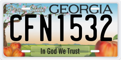 GA license plate CFN1532