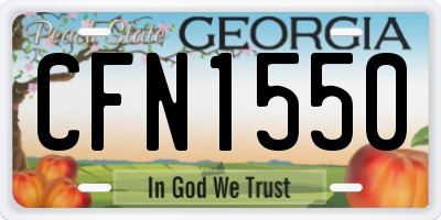 GA license plate CFN1550