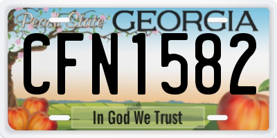 GA license plate CFN1582