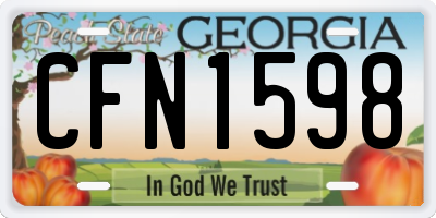 GA license plate CFN1598