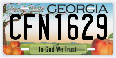 GA license plate CFN1629