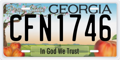 GA license plate CFN1746