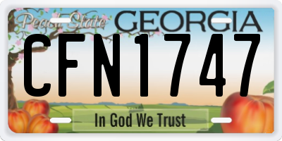 GA license plate CFN1747
