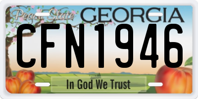 GA license plate CFN1946