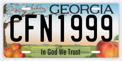 GA license plate CFN1999