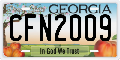 GA license plate CFN2009