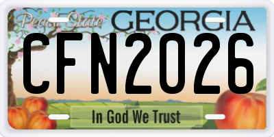 GA license plate CFN2026