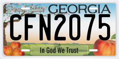 GA license plate CFN2075