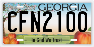 GA license plate CFN2100