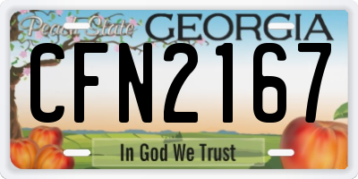 GA license plate CFN2167