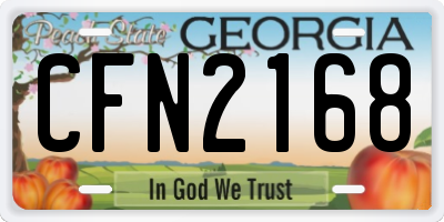 GA license plate CFN2168