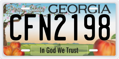GA license plate CFN2198