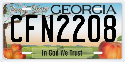 GA license plate CFN2208